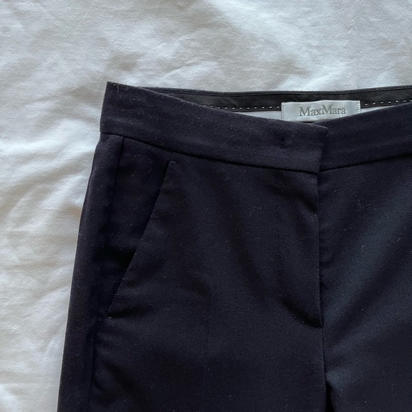 MaxMara Stretch Wool Cashmere cigarette pants navy size 0 - Picture 4 of 5